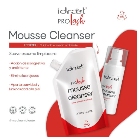 Idraet Pro MakeUp ProLash Mousse Cleanser Refill Suave espuma Limpiadora