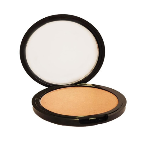 Mila Marzi maquillaje compacto polvo satinado champagne