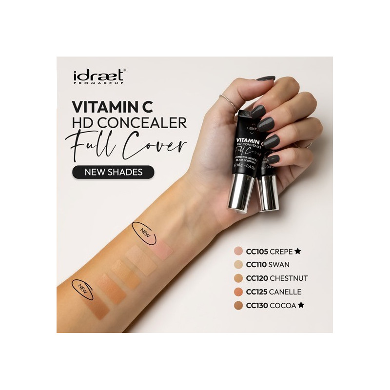 Idraet Pro MakeUp Vitamin C Concealer Full Coverage- Base + Corrector ...