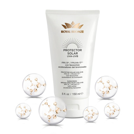 Biocosmética Exel Royal Bronze Protección solar con acelerador del bronceado SPF31 x 150ml