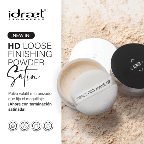 Idraet Pro MakeUp - LOOSE POWDER HD SATIN - Polvo Volátil Satinado- LP02 SATIN x 8 g