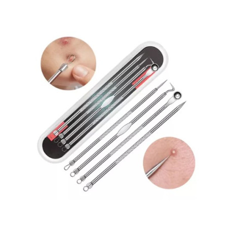 Kit X4 Sacacomedones Removedor Acné Puntos Negros Metálicos