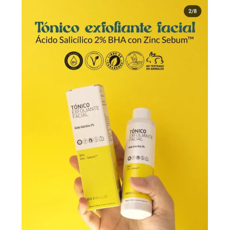 BioBellus Tónico Exfoliante de Ácido Salicílico 2% BHA + Zinc Sebum 100ml