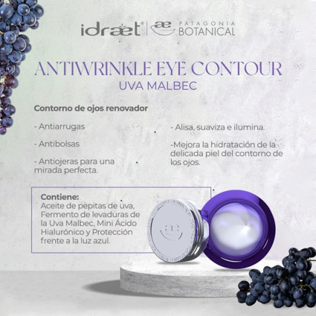 Idraet Botanical UVA MALBEC - ANTIWRINKLE EYE CONTOUR y UVA MALBEC - FACIAL SCRUB CREAM 15 mg