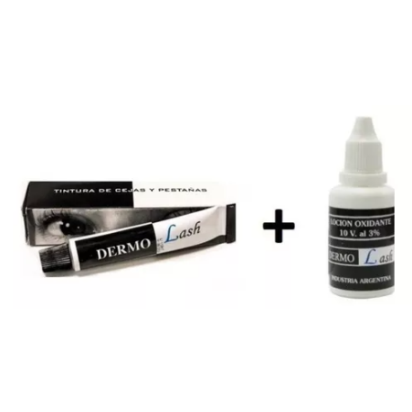 Dermolash Tintura de pestaña (negro) 12g y loción oxidante