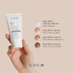 BioCosmética Exel Fotoprotector Solar Fluido FPS 60. UVA + UVB + LUZ AZUL - Toque Seco - Blanco x 50 ml