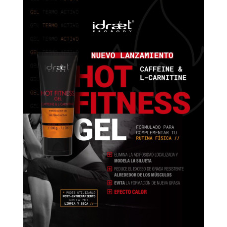 Idraet Pro Body HOT FITNESS GEL CAFFEINE & CARNITINE  Gel Ultra modelador 200g