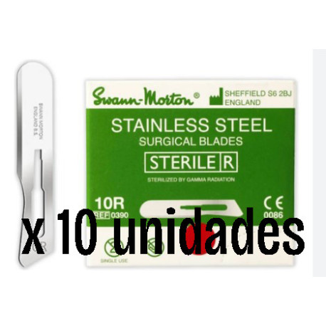 Swamn Morton Hoja Bisturí Nº10R x 10 unidades