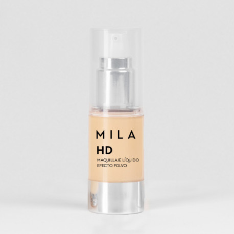 Mila Marzi Maquillaje Líquido Efecto Polvo HD (Botella con dosificador) x 20cc.  Natural