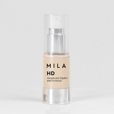 Mila Marzi Maquillaje Líquido Efecto Polvo HD (Botella con dosificador) x 20cc. Latte