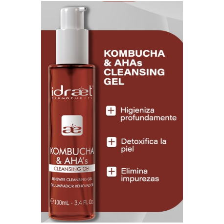 Idraet Dermopurity KOMBUCHA & AHA's RENEWER CLEANSING GEL - Gel de limpieza renovador - 100ml