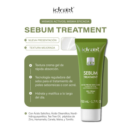 Idraet Dermopurity SEBUM CONTROL TREATMENT - Crema Gel Reguladora  x 50ml