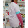 Chaqueta Blanca Cuello Mao Talle 2