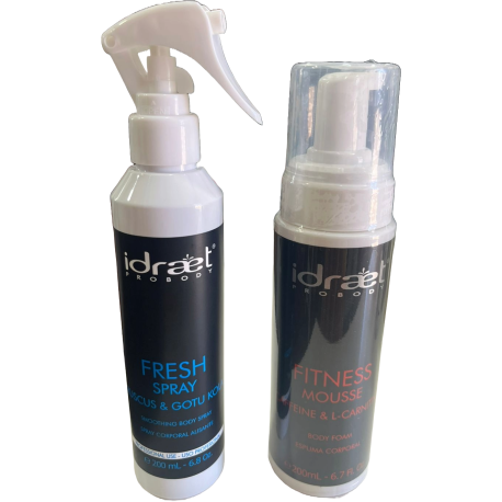 Promo 2 x 1 Idraet Comprando Fresh Spray Ruscus & Gotu Kola x 200ml te llevas Fitness Mousse x 200ml