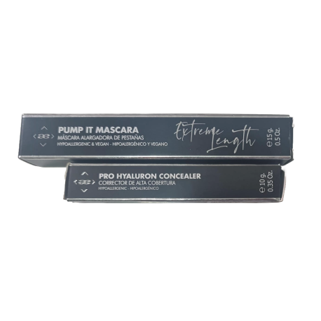 Promo 2 x 1 Idraet Pro Makeup Pump It Máscara Extreme Lenght  LM10, te llevas  PRO HYALURON CONCEALER 40 TOFFEE x 10 g