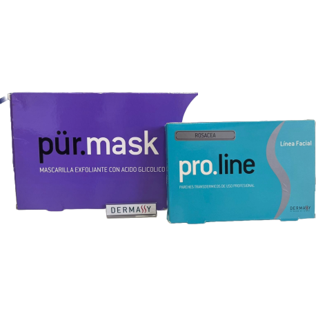 2 x 1 Promo Dermassy Mascarilla Exfoliante con Ácido Glicólico , te llevas Parche para Tratamiento Facial Rosácea