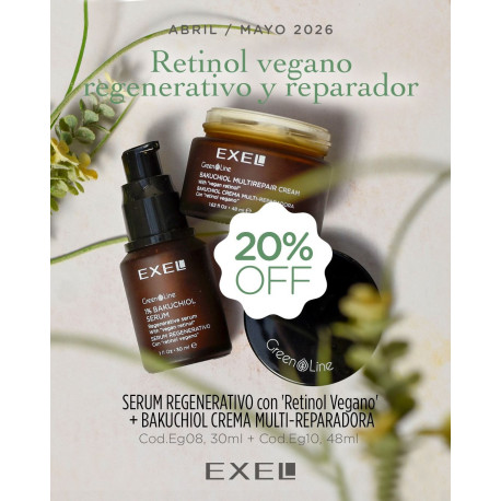 BioCosmética Exel PromoBook  Retinol Vegano, Regenerativo y Reparador