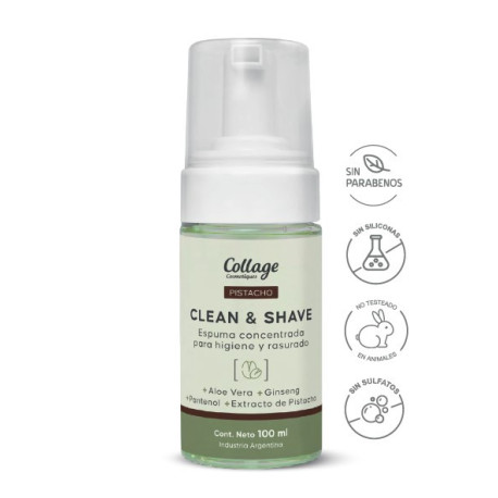 Collage Pistacho Espuma Concentrada para Higiene y Rasurado Clean & Shave 100cc