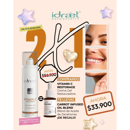 Idraet Promo Dermopurity VITAMIN C - Crema Gel Reparador con Vitamina C x 75 ml