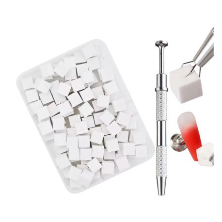 Esponjas Para Degrade En Uñas Con Pinza Profesional Para Manicure O Decoración