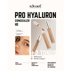 Idraet Pro MakeUp - PRO HYALURON CONCEALER - Corrector de Alta Cobertura HD - 25 Warm Beige x 10 g