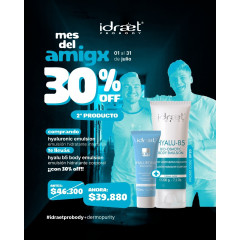 Idraet Promo Dermopurity comprando Hyaluronic Emulsion, llévate Hyalu B5 Body Emulsion con un 30% OFF.