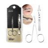 Set Depilacion Pincita + Tijera Para Cejas De Acero Skora Color Plateado