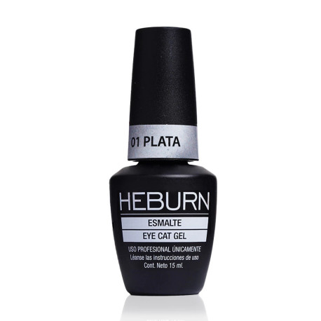 Heburn Esmalte Led  ojo de gato Plata  x 15ml