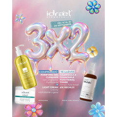 Idraet Dermopurity  3x2: Purifyng gel cleanser  + light cream ,de regalo caléndula & chamomile functional toner