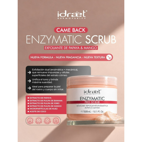 Idraet Dermopurity ENZYMATIC SCRUB - Máscara Exfoliante Enzimática Papaya y Mango 320gr