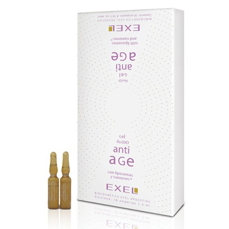 BioCosmética Exel Gel Fluido Anti-Age con Liposomas y Nanomes (10 ampollas de 3 ml c/u)
