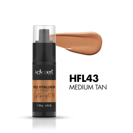 Idraet Pro MakeUp - PRO HYALURON LIGHTWEIGHT - Base Fluida HD - Tono HFL43 Medium Tan