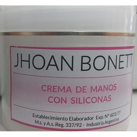 Jhoan Bonett Crema para Manos Con silicona, karite y Elastina