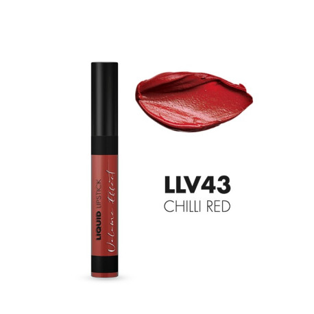 Idraet Pro MakeUp LIQUID LIPSTICK VOLUME EFFECT - Labial Líquido Efecto Volumen - Tono LLV43 CHILI RED x 10 g