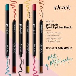 Idraet Pro MakeUp - SOFT TOUCH EYE & LIP LINER PENCIL - Lápiz Delineador Multipropósito - Tono EP15 Be Strong (Metalizado)